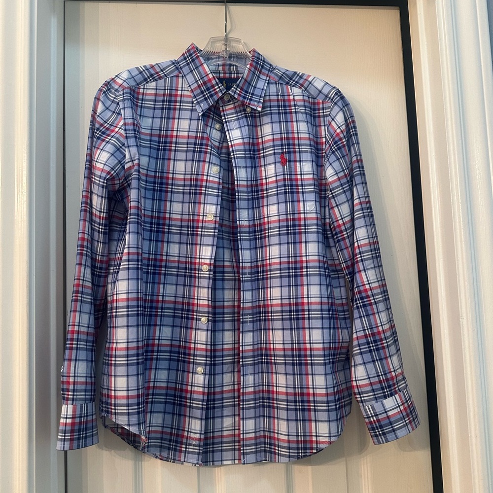 Ralph Lauren Red and Blue Button Down Shirt